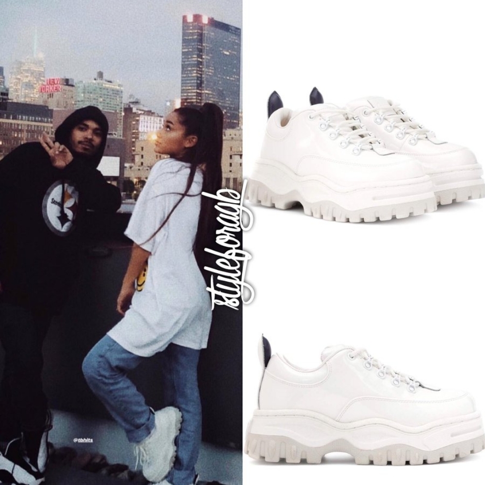NWOT Eyty Angel Patent Leather White Chunky Platform Sneaker